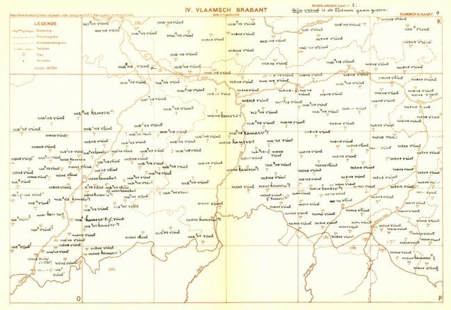 objectieve kaart van 'mijn vriend' uit de RND-atlas van Vlaams-Brabant, getekend door dr. H. Vangassen